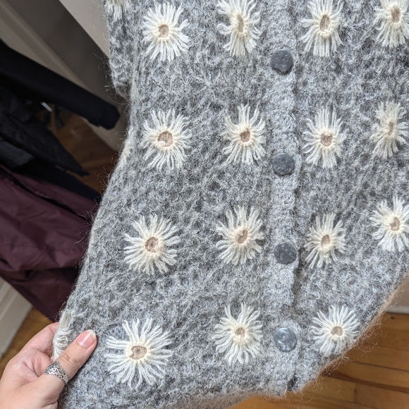 Vintage sweater - daisy flowers - Picture 4 of 5